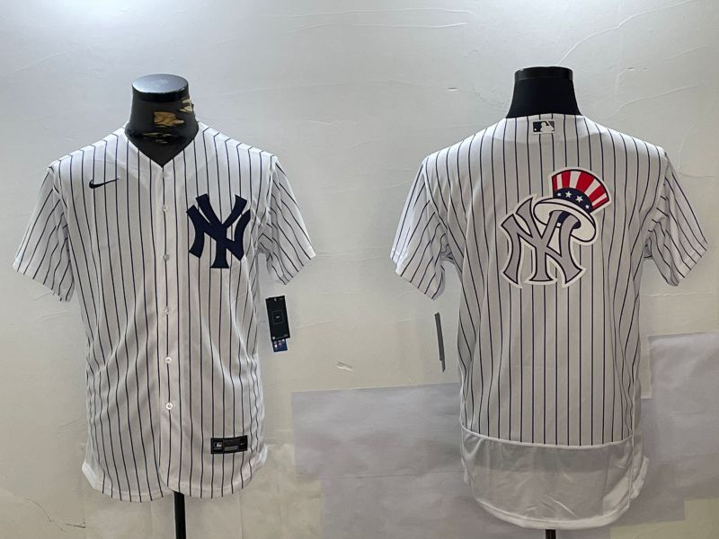 Men New York Yankees Blank White stripe Elite 2024 Nike MLB Jersey style 10169